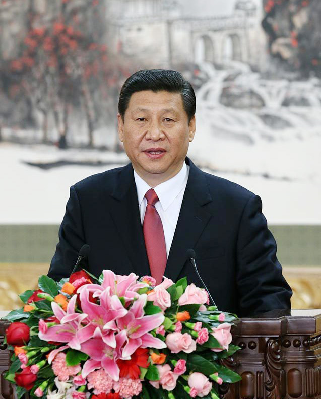 11月15日，新一屆中央政治局常委同中外記者見面。中共中央總書記習(xí)近平講話。