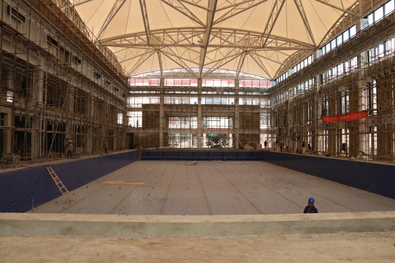 州游泳館及附屬配套設(shè)施建設(shè)有序推進中